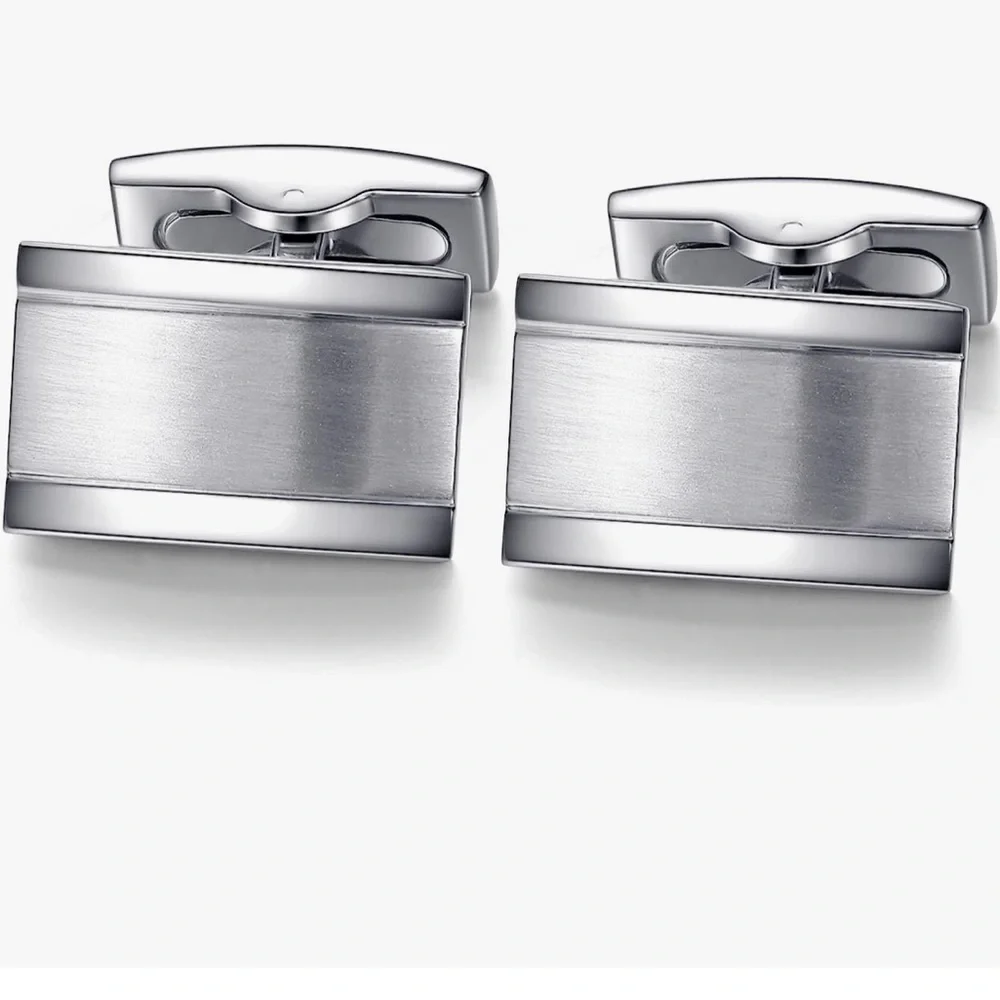 HONEY BEAR Rectangle Cufflinks for Mens Steel